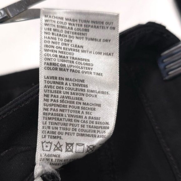 L'AGENCE Women's Pants Jeans Size 29 Satin Tuxedo Coated Black USA🇺🇸MADE - Picture 13 of 13